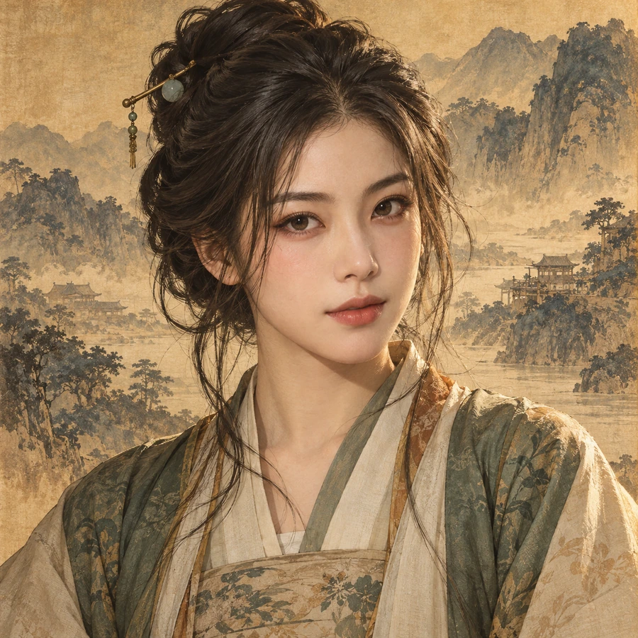 張悅/Joy的水滸風格人物形象插畫